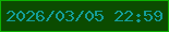 文字の大きさ：1、枠の色：0db004、背景の色：0b4b00、文字の色：149e99 無料ブログパーツのブログ時計