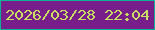 文字の大きさ：4、枠の色：0db294、背景の色：771e8a、文字の色：c9df64 無料ブログパーツのブログ時計