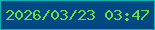 文字の大きさ：5、枠の色：0db2b5、背景の色：024883、文字の色：67dd4a 無料ブログパーツのブログ時計
