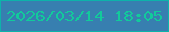 文字の大きさ：3、枠の色：0db3aa、背景の色：377fb0、文字の色：12ca9b 無料ブログパーツのブログ時計