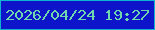 文字の大きさ：3、枠の色：0db3d1、背景の色：0e14c9、文字の色：70d6ad 無料ブログパーツのブログ時計