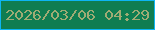 文字の大きさ：1、枠の色：0db5f4、背景の色：0f7d51、文字の色：9fab74 無料ブログパーツのブログ時計