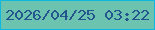 文字の大きさ：5、枠の色：0db7e0、背景の色：6cc4b0、文字の色：25558d 無料ブログパーツのブログ時計