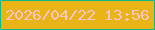 文字の大きさ：5、枠の色：0db98a、背景の色：e8b416、文字の色：fdc4c9 無料ブログパーツのブログ時計