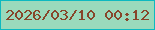 文字の大きさ：4、枠の色：0db9c0、背景の色：9adabc、文字の色：87462b 無料ブログパーツのブログ時計