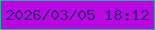 文字の大きさ：4、枠の色：0dbb91、背景の色：bb06e3、文字の色：31277c 無料ブログパーツのブログ時計