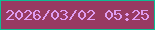 文字の大きさ：5、枠の色：0dbd93、背景の色：983a62、文字の色：de9cf1 無料ブログパーツのブログ時計