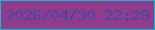 文字の大きさ：5、枠の色：0dbdd3、背景の色：8f3c8d、文字の色：4d45a3 無料ブログパーツのブログ時計