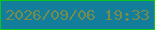 文字の大きさ：4、枠の色：0dc61b、背景の色：137e9c、文字の色：768c4d 無料ブログパーツのブログ時計