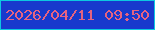 文字の大きさ：1、枠の色：0dc8e1、背景の色：1839cd、文字の色：e56381 無料ブログパーツのブログ時計