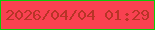 文字の大きさ：4、枠の色：0dc909、背景の色：f94151、文字の色：b83427 無料ブログパーツのブログ時計