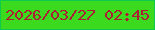 文字の大きさ：3、枠の色：0dc94d、背景の色：3cda1f、文字の色：ad1e35 無料ブログパーツのブログ時計