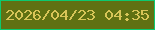 文字の大きさ：5、枠の色：0dc96f、背景の色：607112、文字の色：d8c558 無料ブログパーツのブログ時計