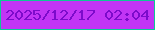 文字の大きさ：2、枠の色：0dc995、背景の色：c235f5、文字の色：7c0bcb 無料ブログパーツのブログ時計