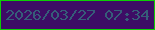文字の大きさ：4、枠の色：0dce05、背景の色：3d0d65、文字の色：365d79 無料ブログパーツのブログ時計
