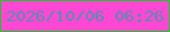 文字の大きさ：3、枠の色：0dcf25、背景の色：fe47d2、文字の色：528eb2 無料ブログパーツのブログ時計