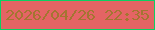 文字の大きさ：4、枠の色：0dcf62、背景の色：e46464、文字の色：a47531 無料ブログパーツのブログ時計