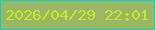 文字の大きさ：2、枠の色：0dcfc0、背景の色：9bb766、文字の色：beed25 無料ブログパーツのブログ時計