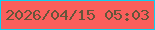文字の大きさ：1、枠の色：0dd0f0、背景の色：fa5f5c、文字の色：66553a 無料ブログパーツのブログ時計