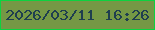 文字の大きさ：3、枠の色：0dd240、背景の色：759845、文字の色：1f3e4f 無料ブログパーツのブログ時計