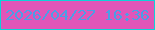 文字の大きさ：2、枠の色：0dd2d8、背景の色：e055b8、文字の色：4b9ee6 無料ブログパーツのブログ時計