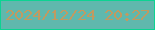 文字の大きさ：1、枠の色：0dd392、背景の色：60b8ad、文字の色：c19a61 無料ブログパーツのブログ時計