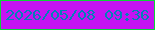 文字の大きさ：2、枠の色：0dd438、背景の色：c513f2、文字の色：037fb9 無料ブログパーツのブログ時計