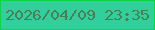文字の大きさ：3、枠の色：0dd542、背景の色：30cf9b、文字の色：4c7e53 無料ブログパーツのブログ時計