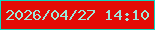 文字の大きさ：5、枠の色：0dd9c2、背景の色：e40b06、文字の色：9ce7da 無料ブログパーツのブログ時計