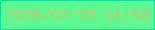 文字の大きさ：4、枠の色：0de29b、背景の色：5bf990、文字の色：c6c476 無料ブログパーツのブログ時計