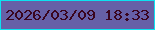 文字の大きさ：5、枠の色：0de2f0、背景の色：6660a7、文字の色：3a051e 無料ブログパーツのブログ時計