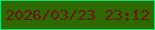 文字の大きさ：2、枠の色：0de370、背景の色：2e6a00、文字の色：6e110d 無料ブログパーツのブログ時計