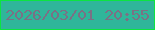 文字の大きさ：1、枠の色：0de441、背景の色：2fb69a、文字の色：7a7185 無料ブログパーツのブログ時計