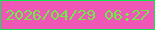 文字の大きさ：5、枠の色：0de74d、背景の色：ef57b7、文字の色：6fea46 無料ブログパーツのブログ時計