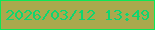 文字の大きさ：1、枠の色：0de758、背景の色：aaa94d、文字の色：0dd671 無料ブログパーツのブログ時計