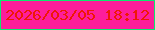 文字の大きさ：4、枠の色：0de86e、背景の色：fd1e9a、文字の色：ef1705 無料ブログパーツのブログ時計