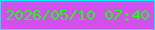文字の大きさ：1、枠の色：0debee、背景の色：d150ee、文字の色：21f715 無料ブログパーツのブログ時計