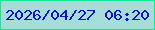 文字の大きさ：2、枠の色：0dec8f、背景の色：a7ddd8、文字の色：1213ca 無料ブログパーツのブログ時計
