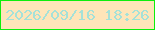 文字の大きさ：5、枠の色：0dee0c、背景の色：fee5b9、文字の色：a5e1d8 無料ブログパーツのブログ時計