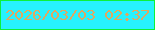 文字の大きさ：4、枠の色：0df13b、背景の色：27f2fe、文字の色：e0a861 無料ブログパーツのブログ時計