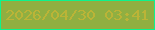 文字の大きさ：5、枠の色：0df38d、背景の色：90af41、文字の色：bbb437 無料ブログパーツのブログ時計