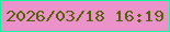 文字の大きさ：4、枠の色：0df79c、背景の色：ec92ca、文字の色：516301 無料ブログパーツのブログ時計