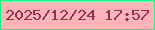 文字の大きさ：3、枠の色：0df88b、背景の色：fdb4b7、文字の色：912f57 無料ブログパーツのブログ時計