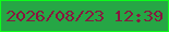 文字の大きさ：5、枠の色：0dfb1b、背景の色：26a645、文字の色：88173f 無料ブログパーツのブログ時計