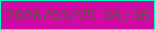 文字の大きさ：2、枠の色：0dfbba、背景の色：cf0aa5、文字の色：60523e 無料ブログパーツのブログ時計