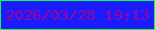 文字の大きさ：4、枠の色：0dfd47、背景の色：1b1cfd、文字の色：9b0698 無料ブログパーツのブログ時計