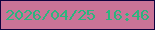 文字の大きさ：4、枠の色：0e013e、背景の色：c97397、文字の色：2cb57e 無料ブログパーツのブログ時計