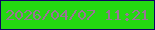 文字の大きさ：2、枠の色：0e0162、背景の色：24d811、文字の色：997396 無料ブログパーツのブログ時計