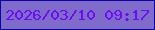 文字の大きさ：2、枠の色：0e01a6、背景の色：7f6bca、文字の色：6b0bf7 無料ブログパーツのブログ時計