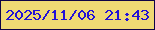 文字の大きさ：3、枠の色：0e0246、背景の色：efd974、文字の色：2211d6 無料ブログパーツのブログ時計